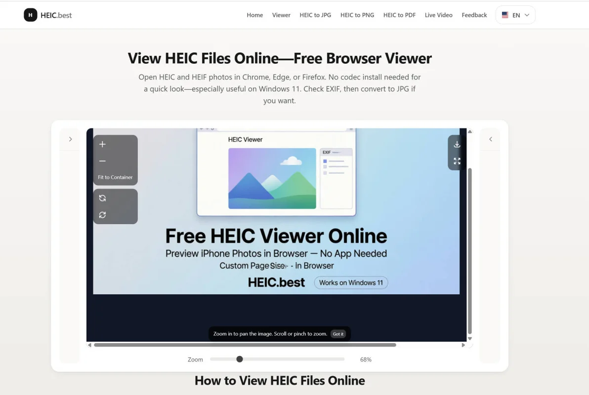 HEIC.Best converter open in Safari on iPhone for batch HEIC to JPG conversion
